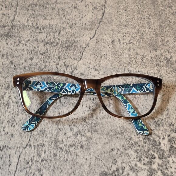 VERA BRADLEY READERS - DARLENE  INK BLUE - (IBE) EYEGLASSES SIZE : 52-17-140 - Picture 1 of 4